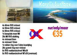 Karel's surfbox incl. gratis trimhulp twv  €17,50