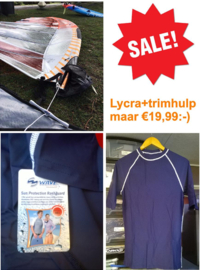 Lycra /UPF 50 bescherming /donker blauw/korte mouwen+trimhulp-vallen klein ! dus beter maat groter kiezen