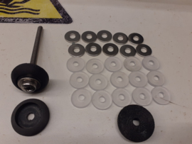 2x ASA carbon ring 30mm diameter 3D geprint/6mm gat+15x gummi vinbout ring+10x rvs 6mm RVS sluitring