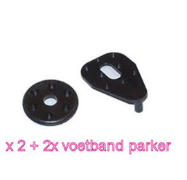 Twistlock /setje voor 1 voetband /incl.GRATIS 2x  RVS parker 6x32mm  (beetje kromme kop,maar prima bruikbaar),andere parkers meerprijs