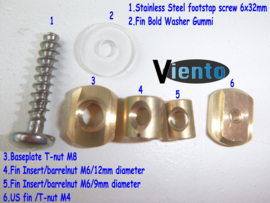 Viento Surfparts Baseplate moer M8/ Hydrofoil NUT