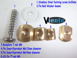 No.5 /Viento Surfparts 9mm diameter vin insert ** de kleine tonnetjes**
