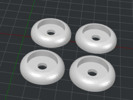 2x ASA carbon ring 30mm diameter 3D geprint/6mm gat+15x gummi vinbout ring+10x rvs 6mm RVS sluitring