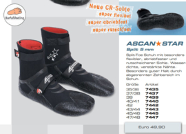 Gebruikte z.g.a.n Ascan Star split- toe surflaars maat 45/46 /2x gedragen