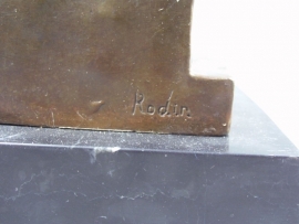 Bronzen skelet denker naar Rodin (klein)