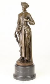 Klassiek Gedetailleerd Bronzen vrouw met roos