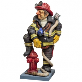 Brandweerman beeldje van Forchino