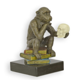 Bronzen Beeld van de Filosoferende Darwin-Aap
