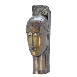 "Modernistische bronzen sculptuur van een hoofd":