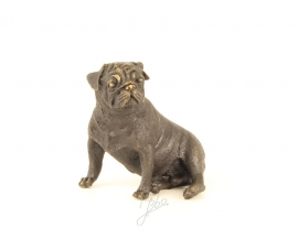 Bronzen beeldje van Franse bulldog