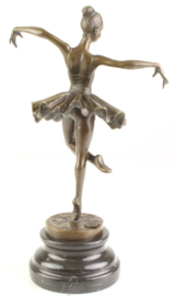 Bronzen beeld ballerina meisje