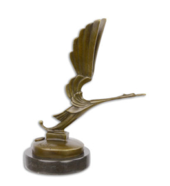 Een bronzen ART DECO STORK CAR MASCOT