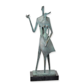 Bronzen Beeld van een Paar en een Duif
