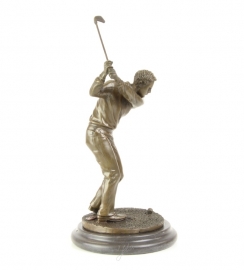 Bronzen Beeld van een  golfer