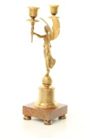 Twee Licht Verguld Bronzen Kandelaren