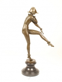 Bronzen beeld harlekijn