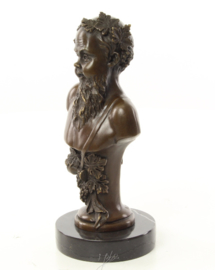 Bronzen Buste beeld Van Bacchus