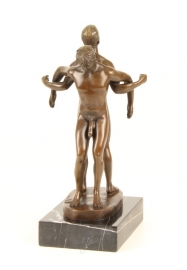 Bronzen beeld naakte  mannen