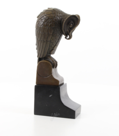 Bronzen art Deco beeld van een uil