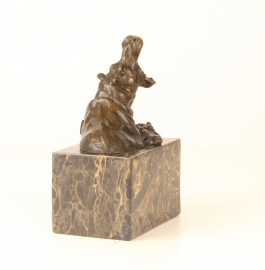 Bronzen  beeld van badende nijlpaarden