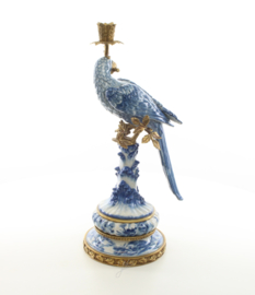 Delfts blauw bronzen kandelaar