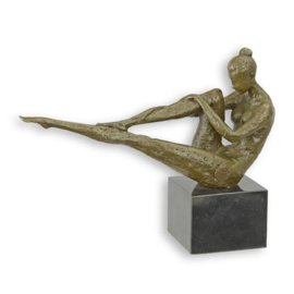Modernistisch Bronzen Beeld – Liggend Vrouwelijk Naakt – Uniek Kunstwerk