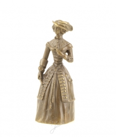 EEN FIGURALE BRONZEN TAFELBEL