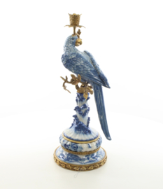 Delfts blauw bronzen kandelaar