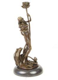 Bronzen Art Nouveau Kandelaar -