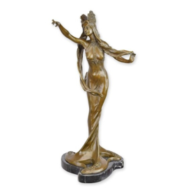 Art Nouveau bronzen beeld van een dame