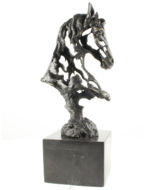 moderne abstracte bronzen paardenkop