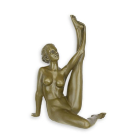 Bronzen naakte vrouwelijk gymnaste