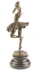 Bronzen beeld ballerina meisje