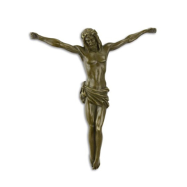 Bronzen muur beeldje van jezus christus