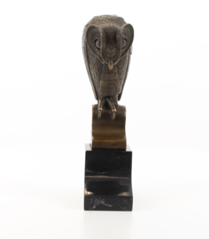 Bronzen art Deco beeld van een uil
