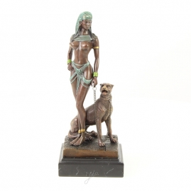 BRONZEN CLEOPATRA MET PANTER