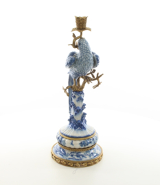 Delfts blauw bronzen kandelaar
