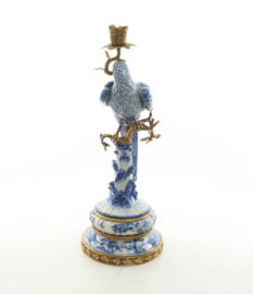 Delfts blauw bronzen kandelaar
