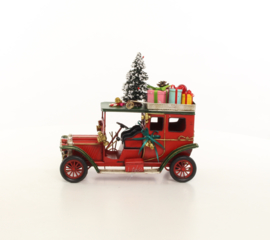 Blikken oldtimer truck in kerst stijl