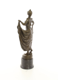 art deco bronzen beeld van een danseres