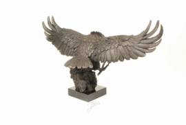 Bronzen beeld van een adelaar in glijvlucht