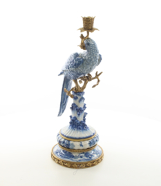 Delfts blauw bronzen kandelaar