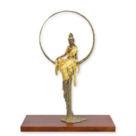 Bronzen Beeld van een Zittende Guanyin