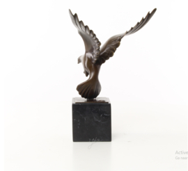 Bronzen Beeld Duif in Glijvlucht