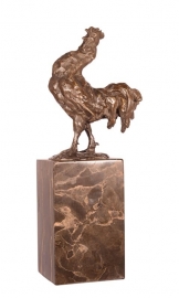 EEN BRONZEN SCULPTUUR VAN EEN HAAN