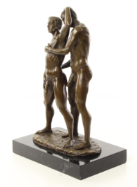 erotisch bronzen koppel van twee gay / homo mannen
