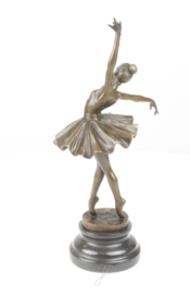 Bronzen beeld ballerina meisje