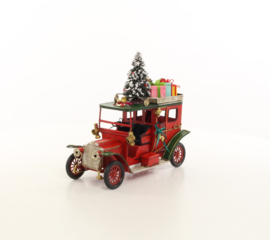 Blikken oldtimer truck in kerst stijl