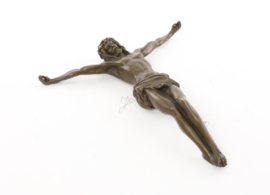 Bronzen muur beeldje van jezus christus
