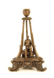 Bronzen Allegorische kandelaar